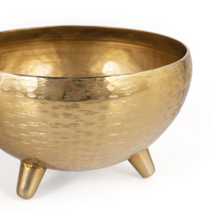 Gold Metal Decorative Footed Bowls - Set of 3