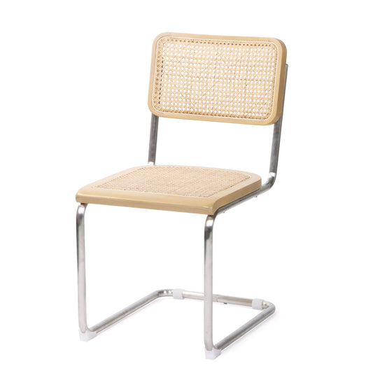 Natural & Silver Steel Dining Chair - Set of 2