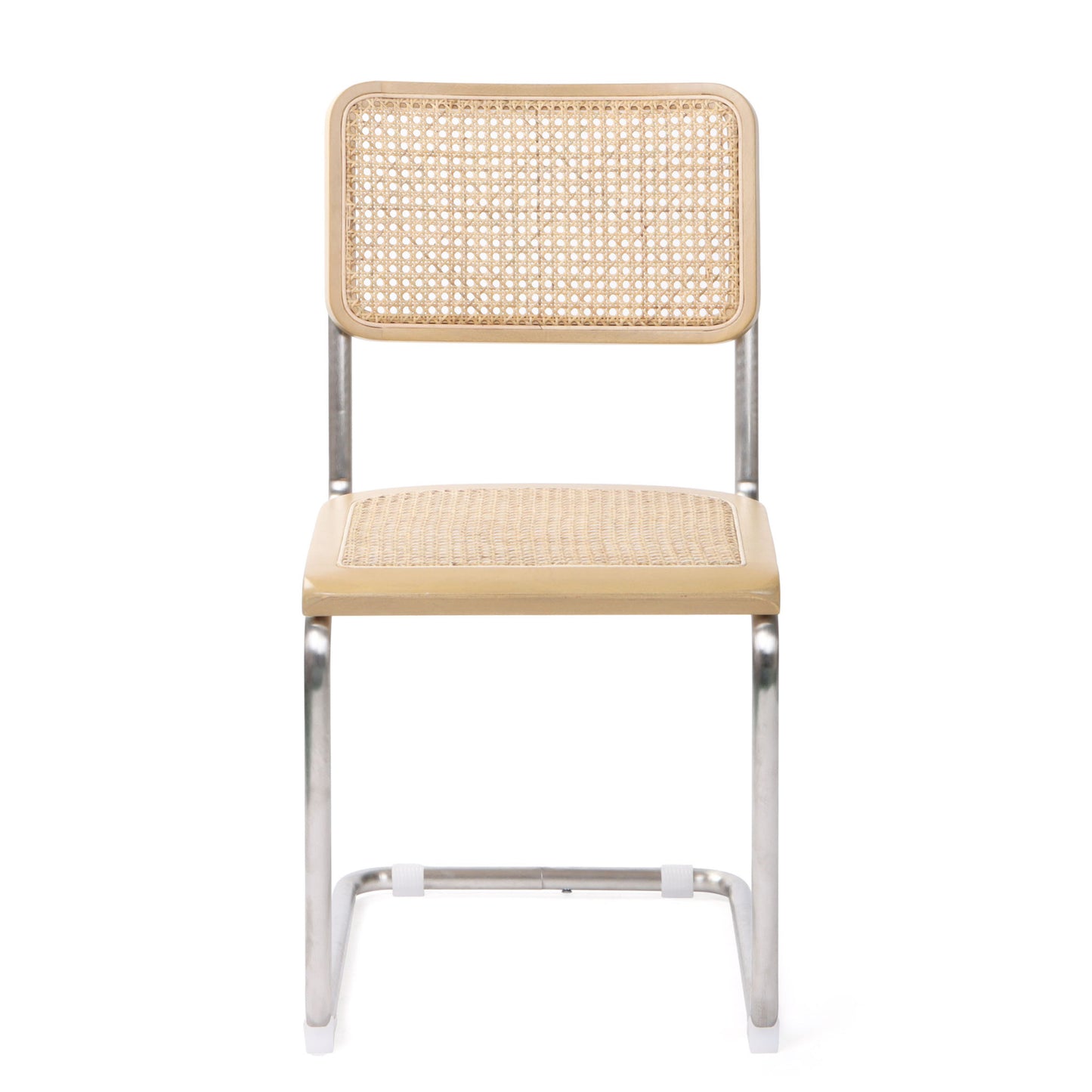 Natural & Silver Steel Dining Chair - Set of 2