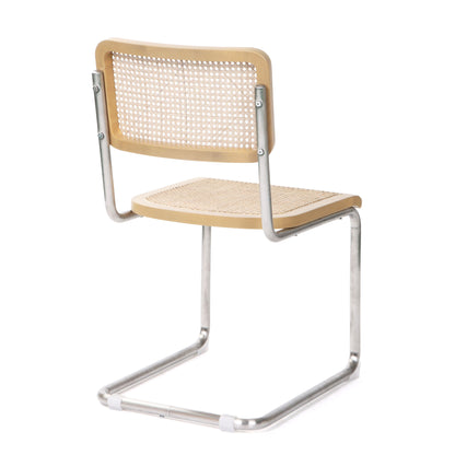 Natural & Silver Steel Dining Chair - Set of 2