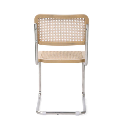 Natural & Silver Steel Dining Chair - Set of 2