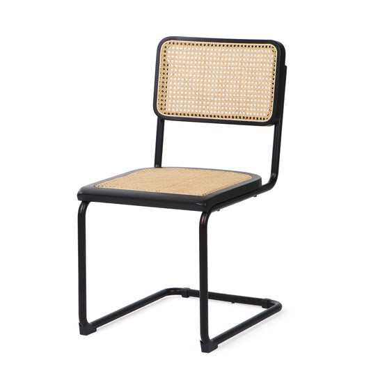 Black & Natural Steel Dining Chair - Set of 2