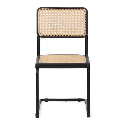 Black & Natural Steel Dining Chair - Set of 2