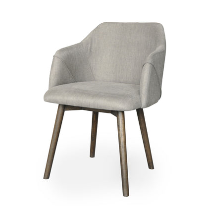 Gray & Brown Fabric Dining Chair