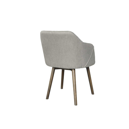 Gray & Brown Fabric Dining Chair