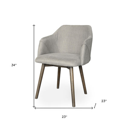 Gray & Brown Fabric Dining Chair
