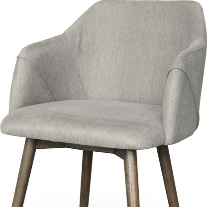 Gray & Brown Fabric Dining Chair
