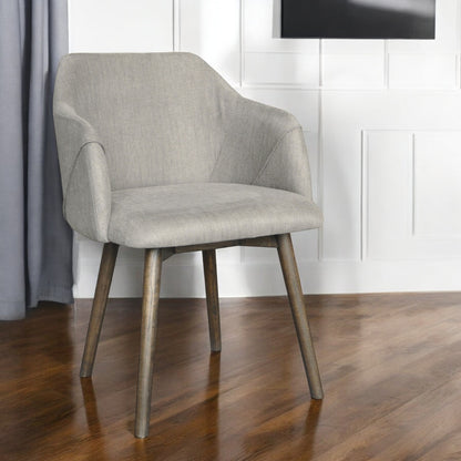 Gray & Brown Fabric Dining Chair