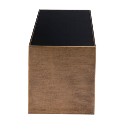 Black & Brass Mirrored Glass & Steel Solid Coffee Table image 7