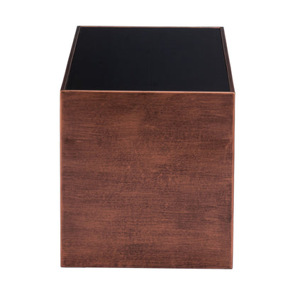 Black & Copper Mirrored Glass & Steel Solid Coffee Table image 6