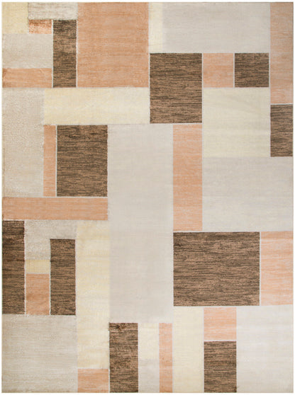 Nourison Astra Beige & Multicolor Pet Friendly Machine Washable Rug - 6'7" x 9'