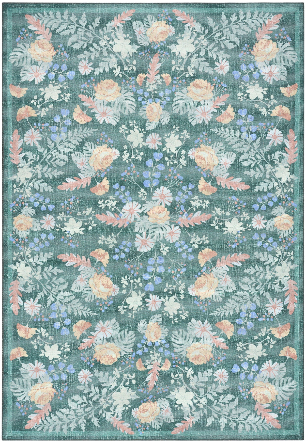 Nourison Botanical Green & Multicolor Machine Washable Rug - Main