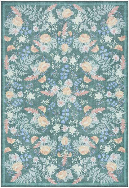 Nourison Botanical Green & Multicolor Machine Washable Rug - Main