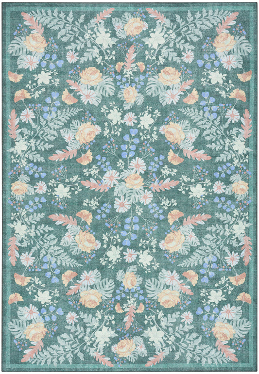 Nourison Botanical Green & Multicolor Machine Washable Rug - Main
