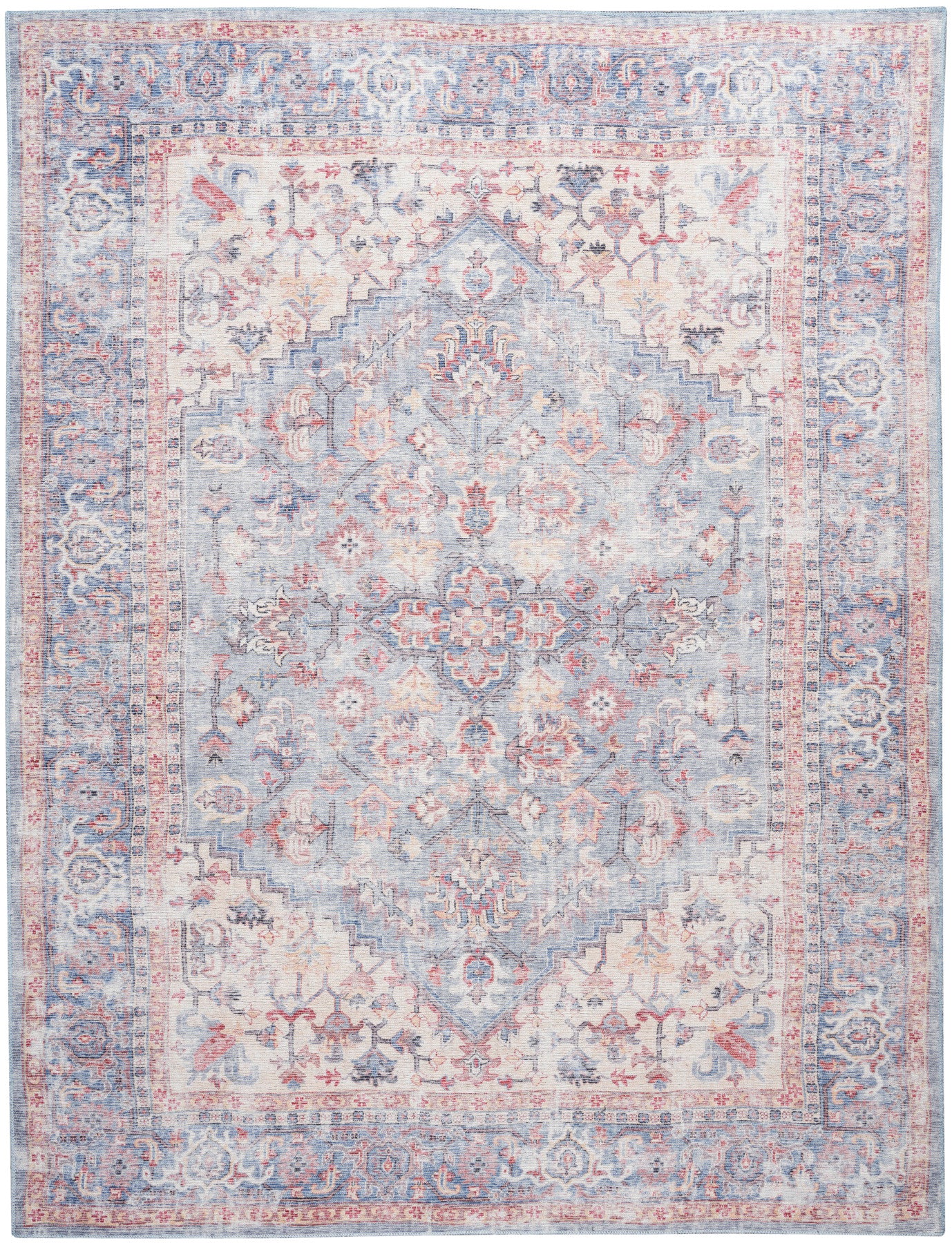 Nourison New Concept Blue & Multicolor Machine Washable Rug - Main
