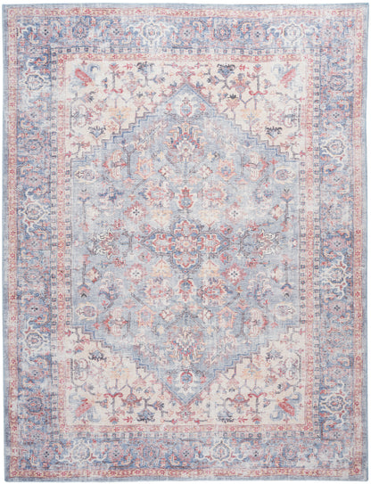 Nourison New Concept Blue & Multicolor Machine Washable Rug - Main