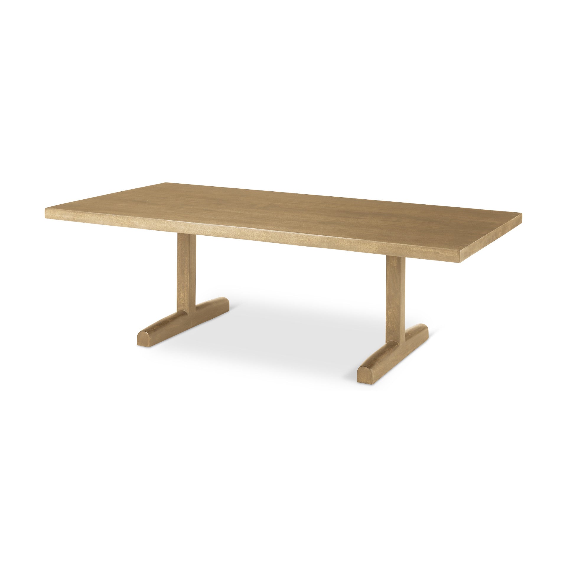 Natural Solid Wood Double Pedestal Coffee Table image 3