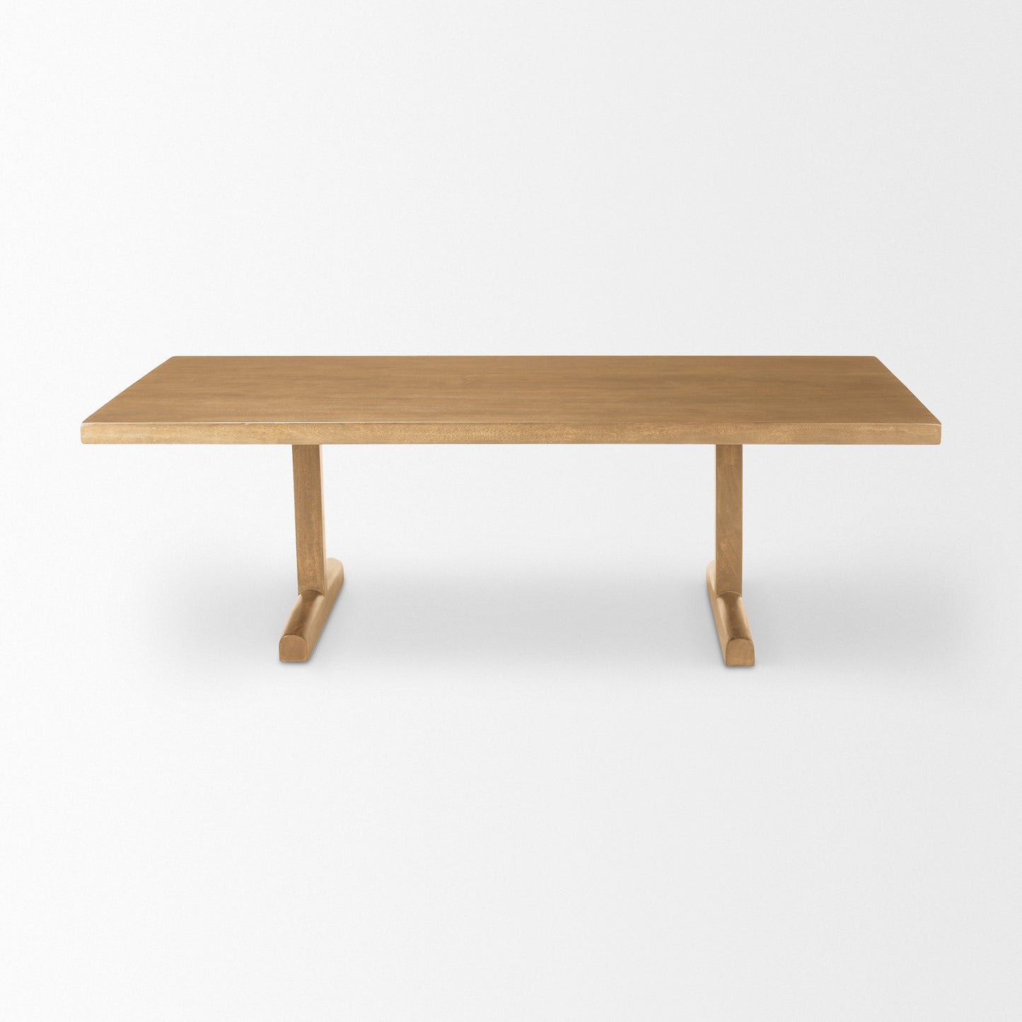 Natural Solid Wood Double Pedestal Coffee Table image 2