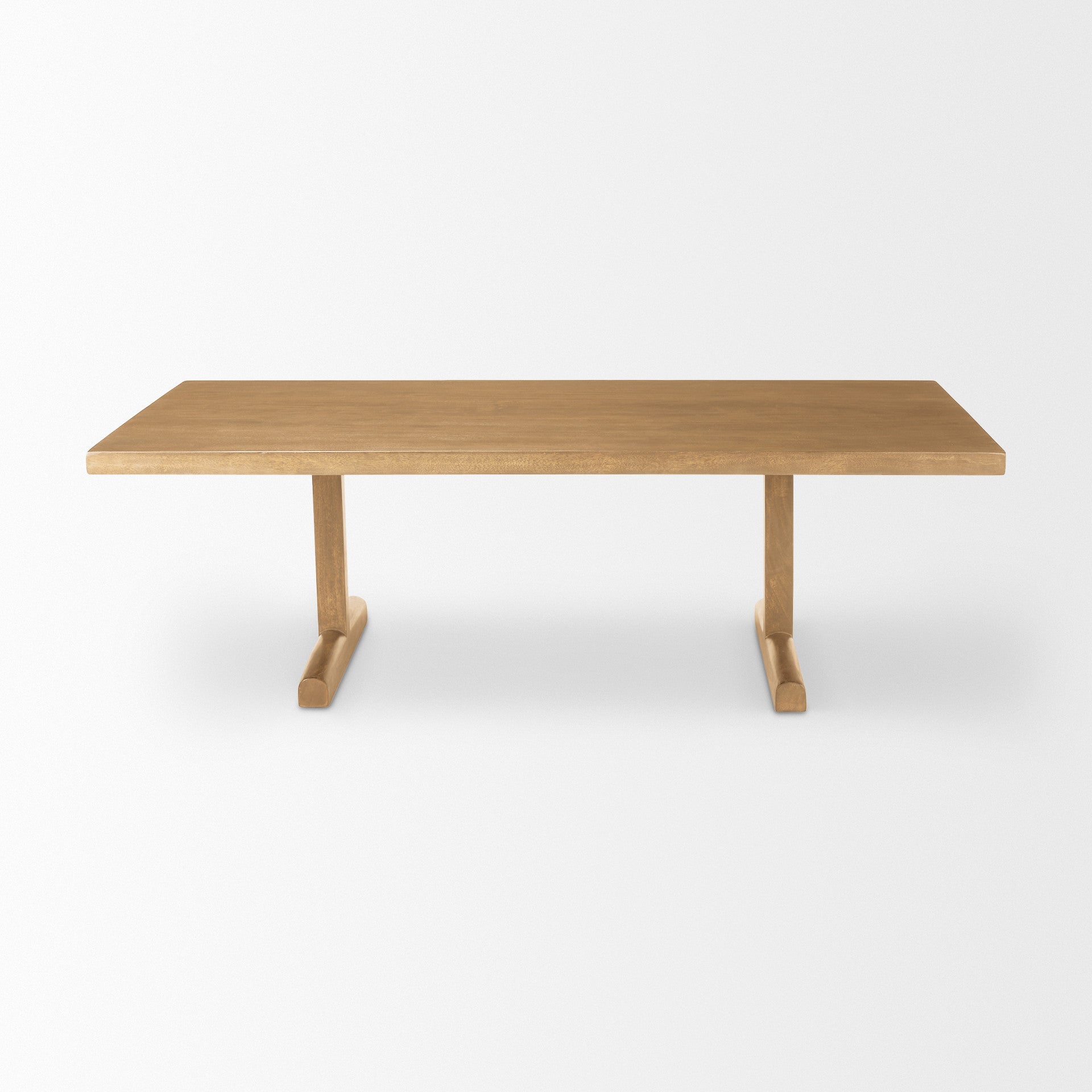 Natural Solid Wood Double Pedestal Coffee Table image 2