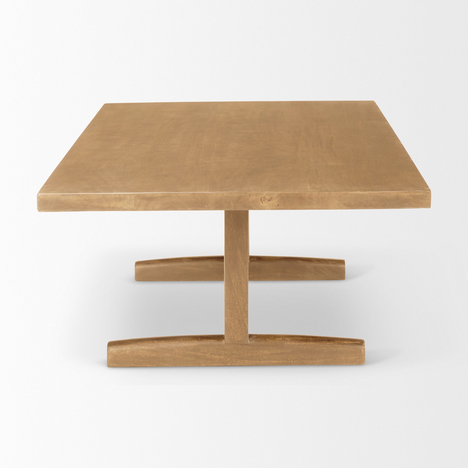 Natural Solid Wood Double Pedestal Coffee Table image 5
