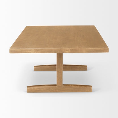 Natural Solid Wood Double Pedestal Coffee Table image 5