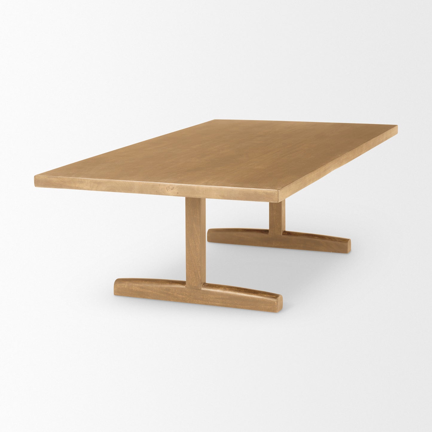 Natural Solid Wood Double Pedestal Coffee Table image 4