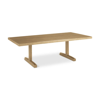 Natural Solid Wood Double Pedestal Coffee Table image 7