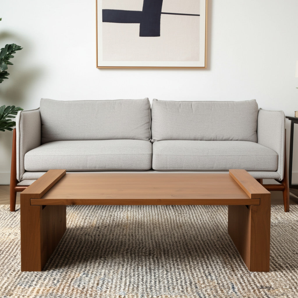 Natural Solid Wood Sled Coffee Table image 1