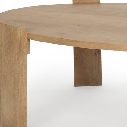 Natural Solid Wood Oval Coffee Table image 8