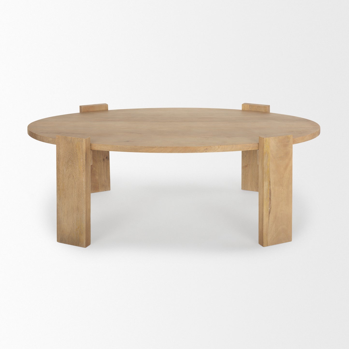 Natural Solid Wood Oval Coffee Table image 2