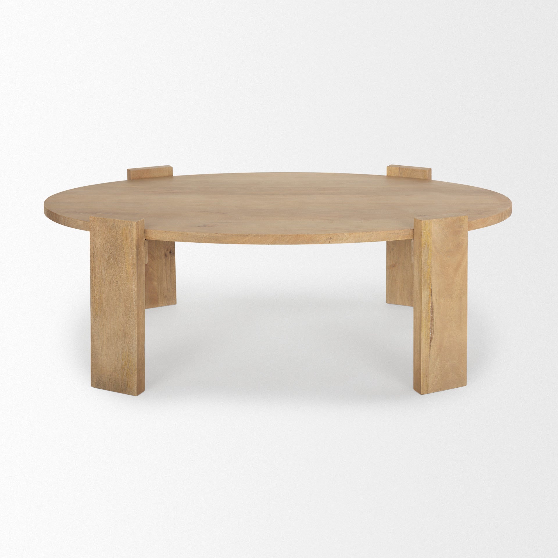 Natural Solid Wood Oval Coffee Table image 2