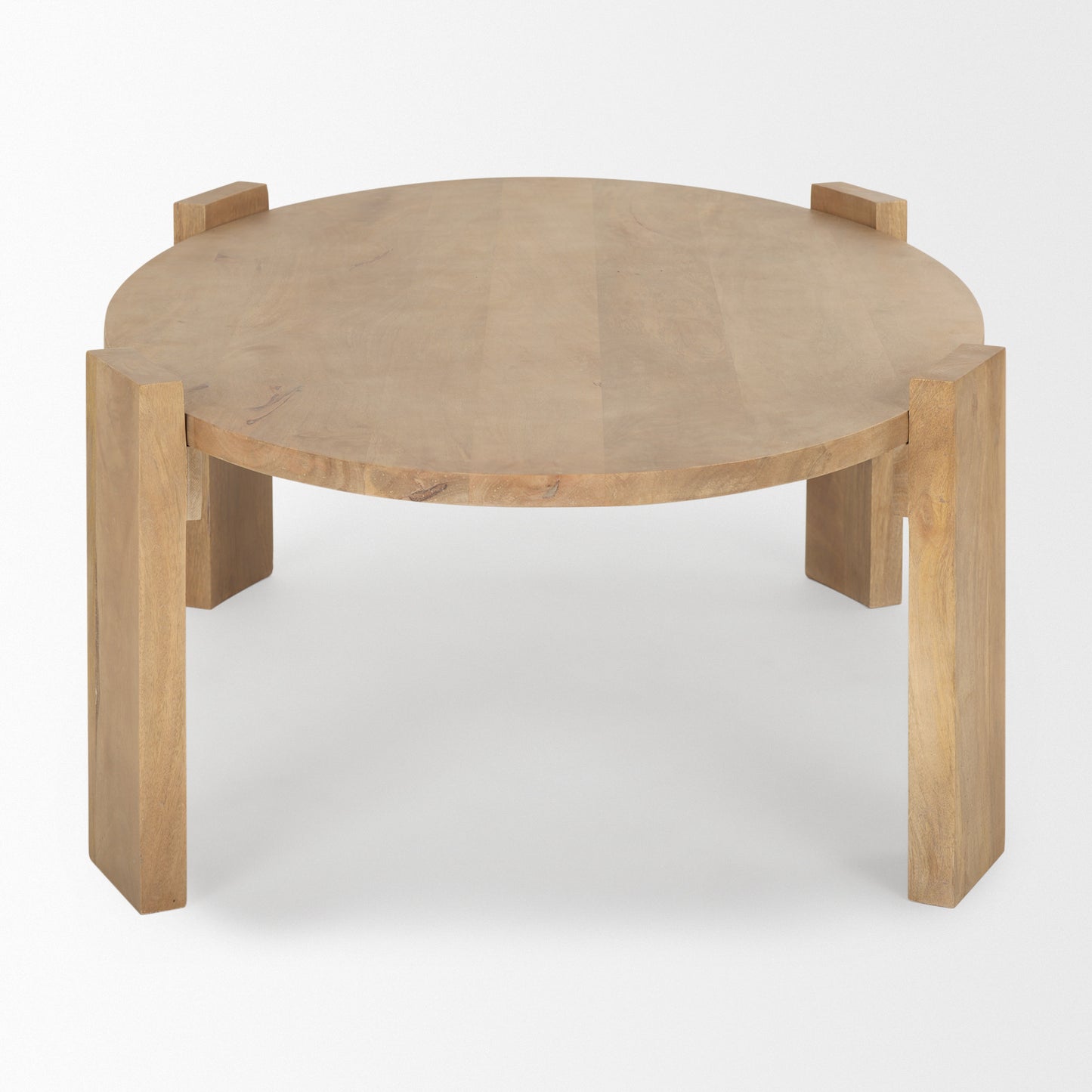 Natural Solid Wood Oval Coffee Table image 4