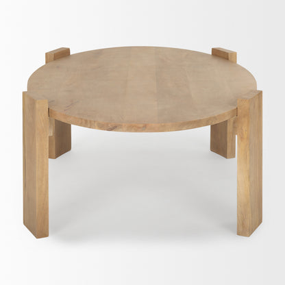 Natural Solid Wood Oval Coffee Table image 4