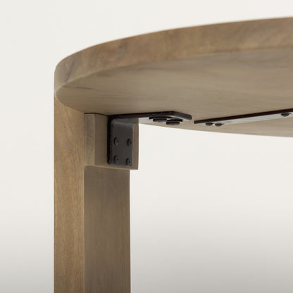 Natural Solid Wood Oval Coffee Table image 6