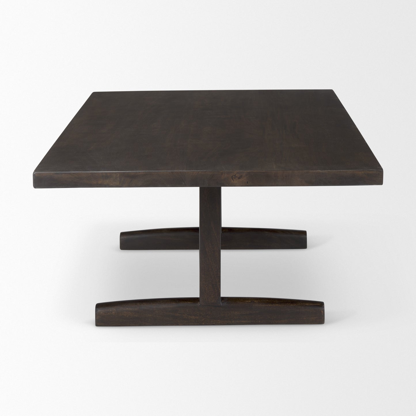 Dark Brown Solid Wood Double Pedestal Coffee Table image 5