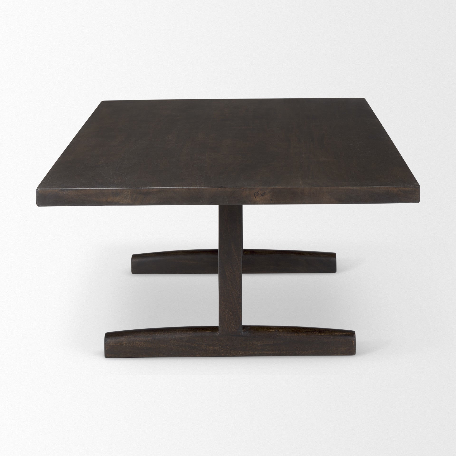 Dark Brown Solid Wood Double Pedestal Coffee Table image 5