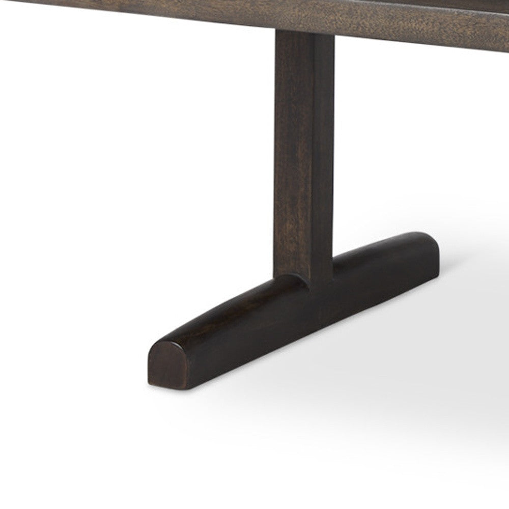 Dark Brown Solid Wood Double Pedestal Coffee Table image 6
