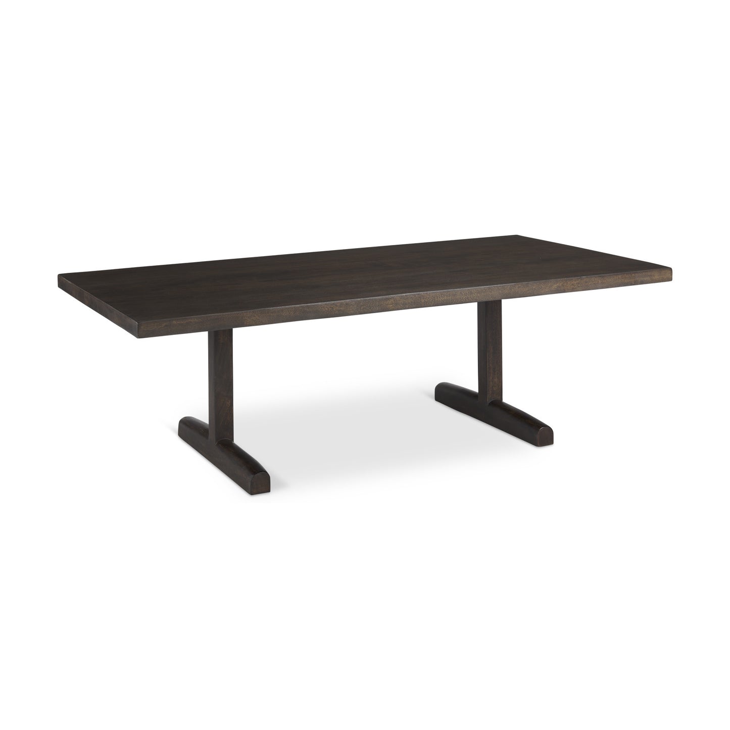 Dark Brown Solid Wood Double Pedestal Coffee Table image 7