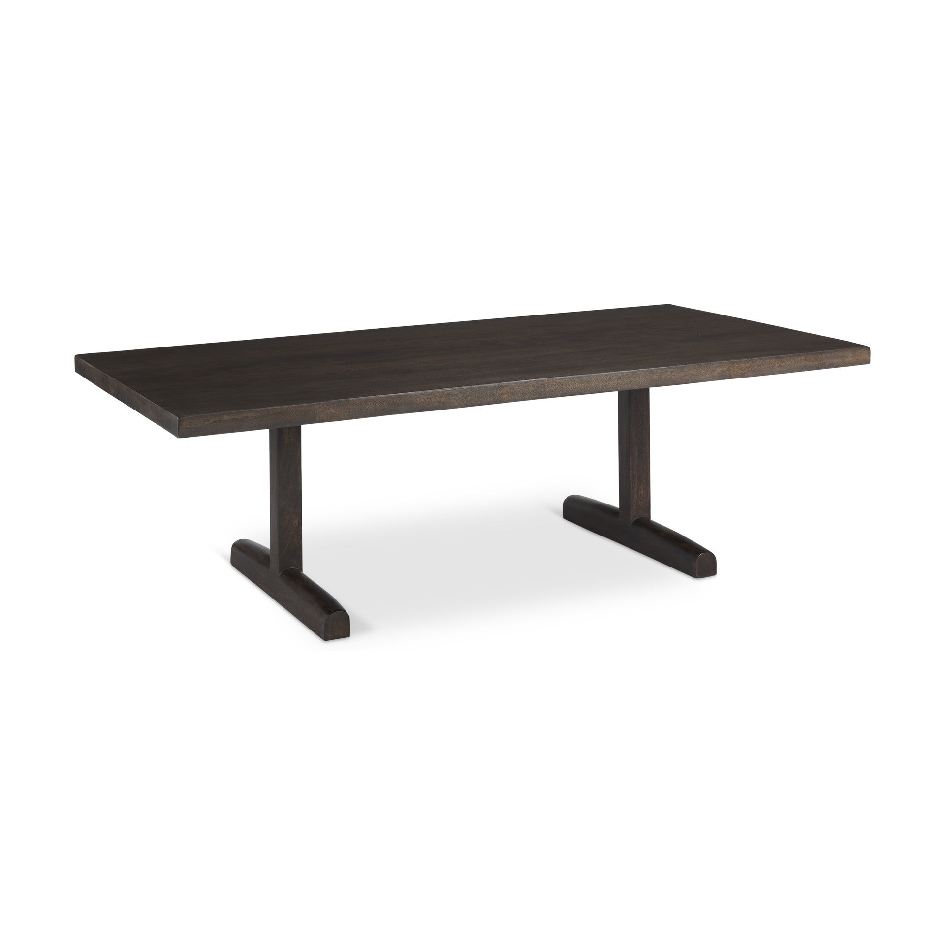 Dark Brown Solid Wood Double Pedestal Coffee Table image 7