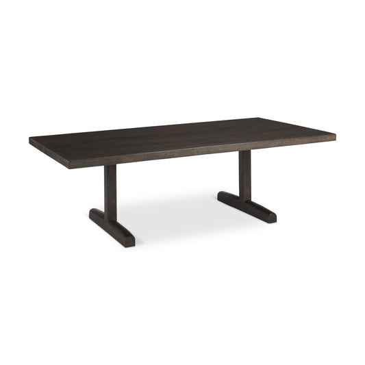 Dark Brown Solid Wood Double Pedestal Coffee Table image 7