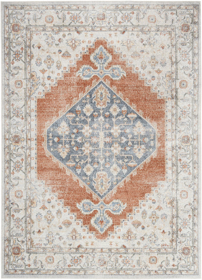 Nourison Astra Grey & Multicolor Pet Friendly Machine Washable Rug - 6'7" x 9'
