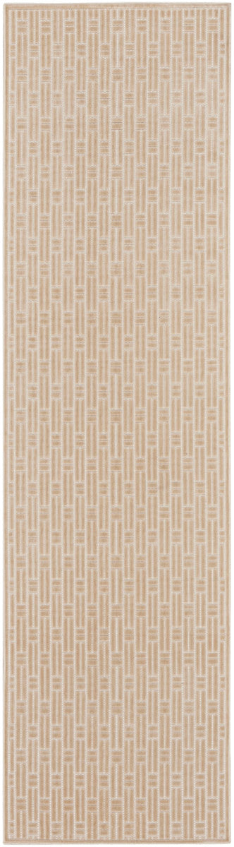 Nourison Charm Beige & Ivory Pet Friendly Machine Washable Rug - 2'2" x 8'