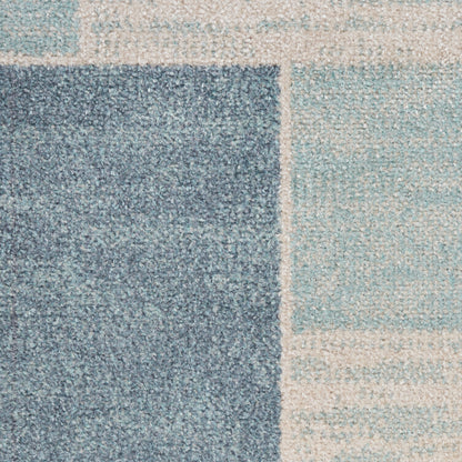 Nourison Astra Blue & Ivory Pet Friendly Machine Washable Rug - Swatch