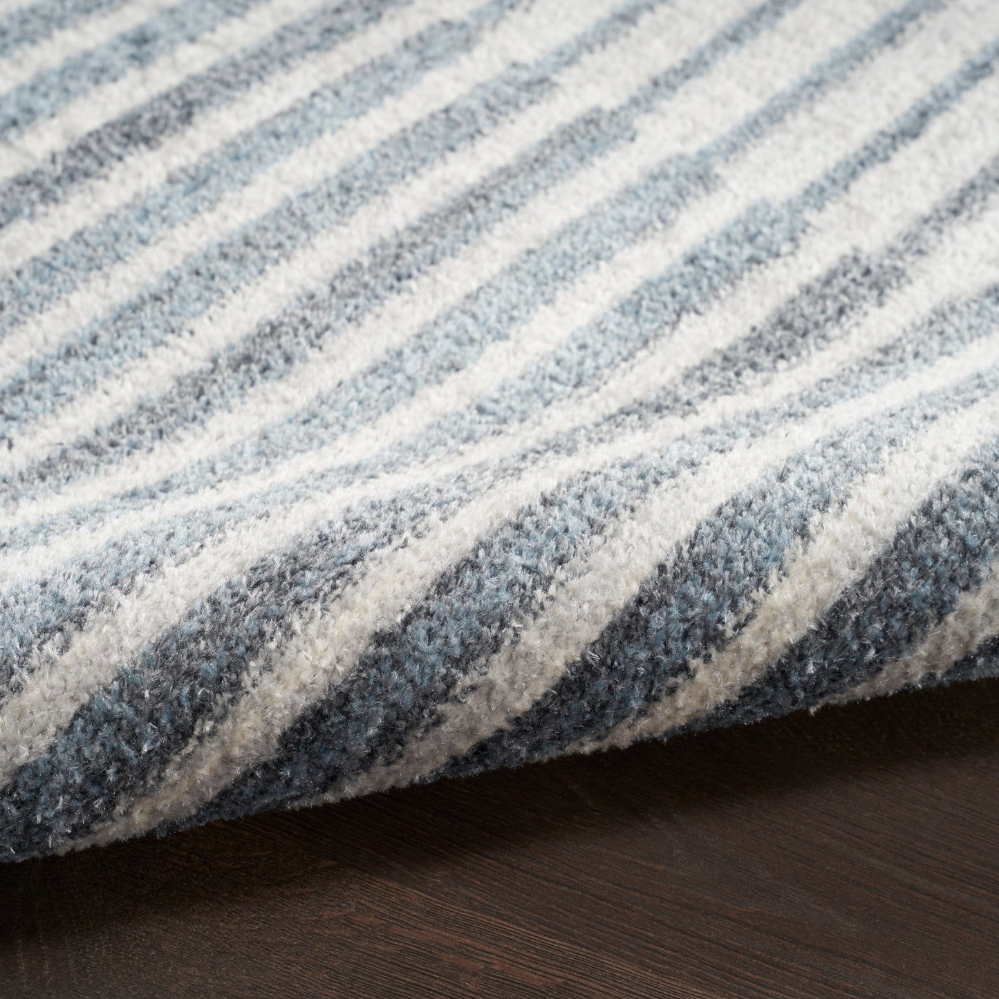 Nourison Astra Ivory & Blue Pet Friendly Machine Washable Rug - Texture