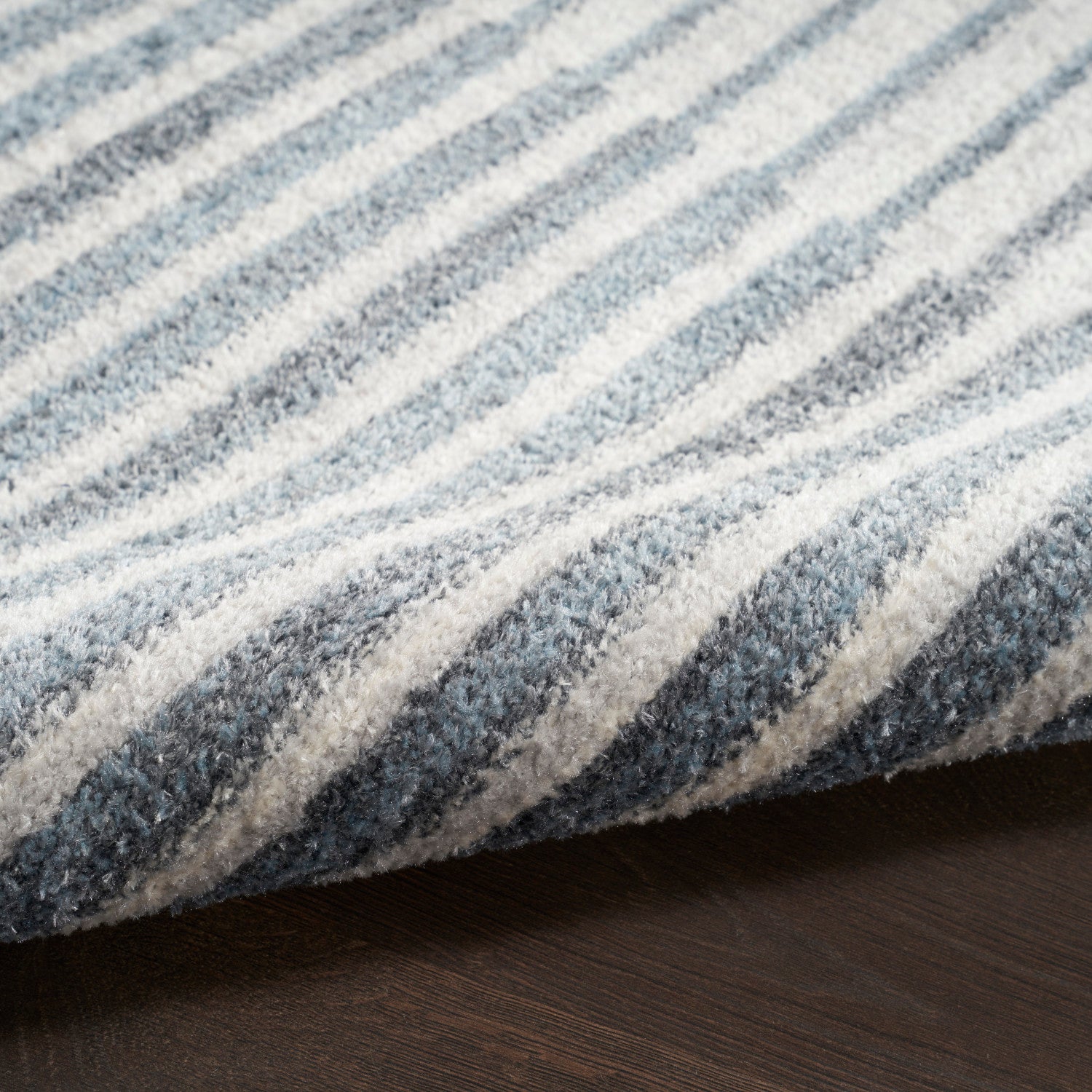 Nourison Astra Ivory & Blue Pet Friendly Machine Washable Rug - Texture
