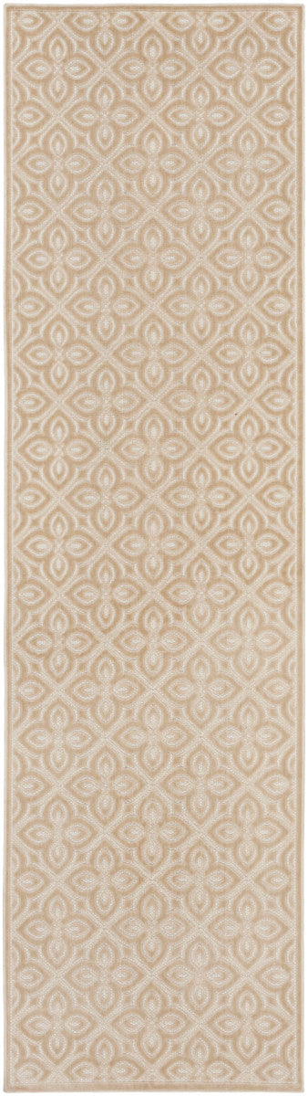 Nourison Charm Beige & Ivory Pet Friendly Machine Washable Rug - 2'2" x 8'