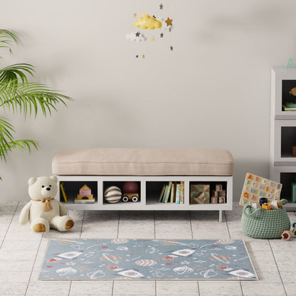 Nourison Astra Blue & Multicolor Pet Friendly Machine Washable Rug - Room Scene