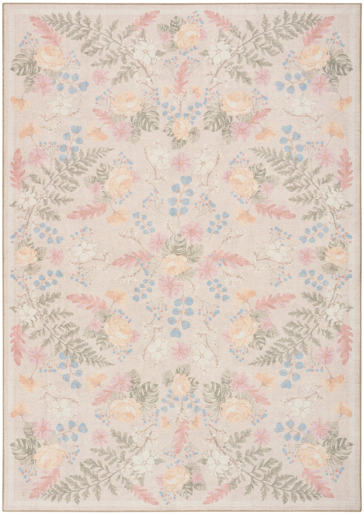 Nourison Botanical Beige & Multicolor Machine Washable Rug - Main