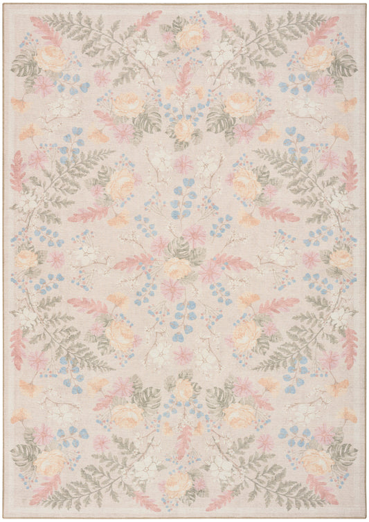 Nourison Botanical Beige & Multicolor Machine Washable Rug - Main