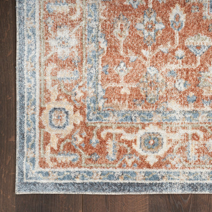 Nourison Astra Denim & Multicolor Pet Friendly Machine Washable Rug - Corner